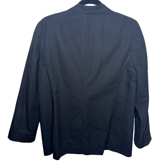 J.Crew Linen, Cotton Unstructured Shawl Collar Black Blazer 12 - Picture 10 of 10